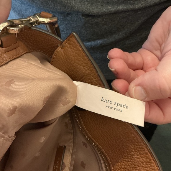 Kate Spade Brown Pebbled Leather Satchel Crossbody Tote - Picture 4 of 5